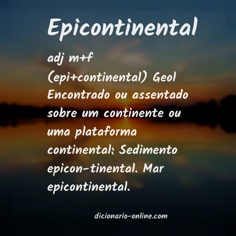Significado de epicontinental