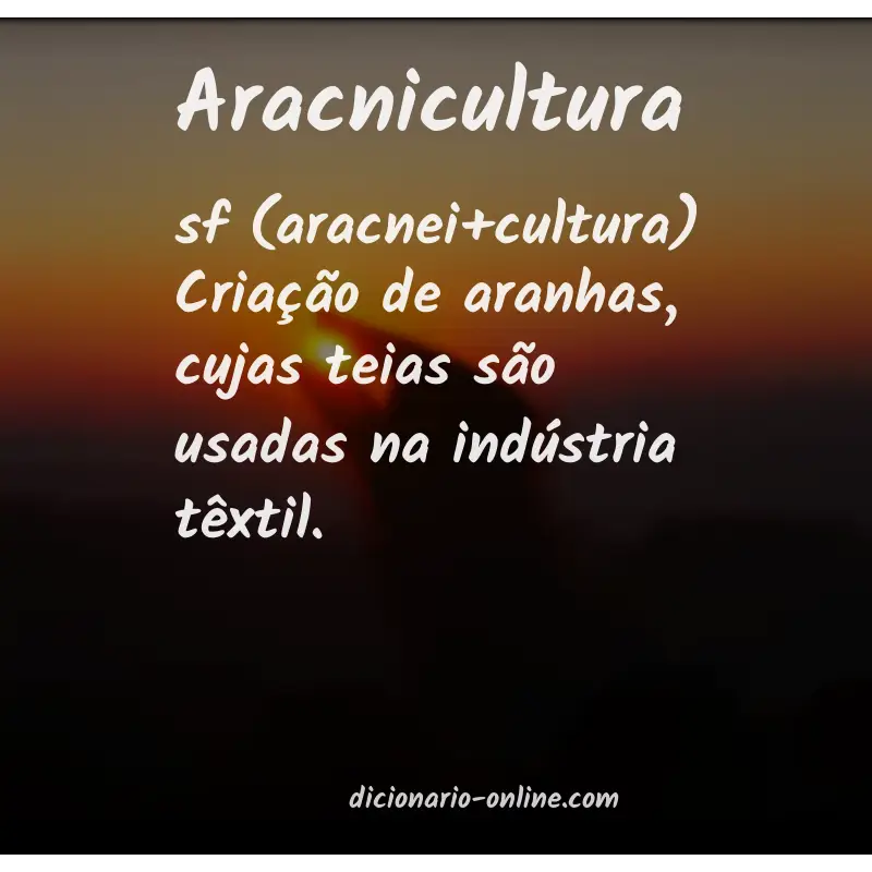 Significado de aracnicultura