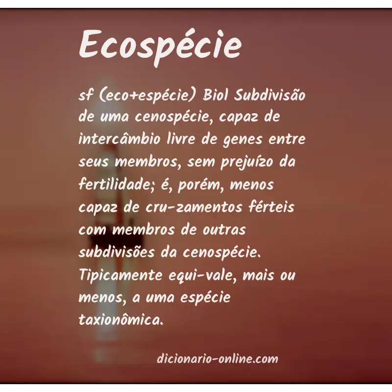 Significado de ecospécie