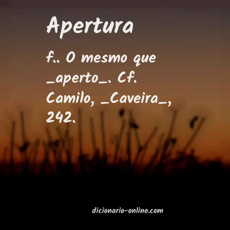 Significado de apertura