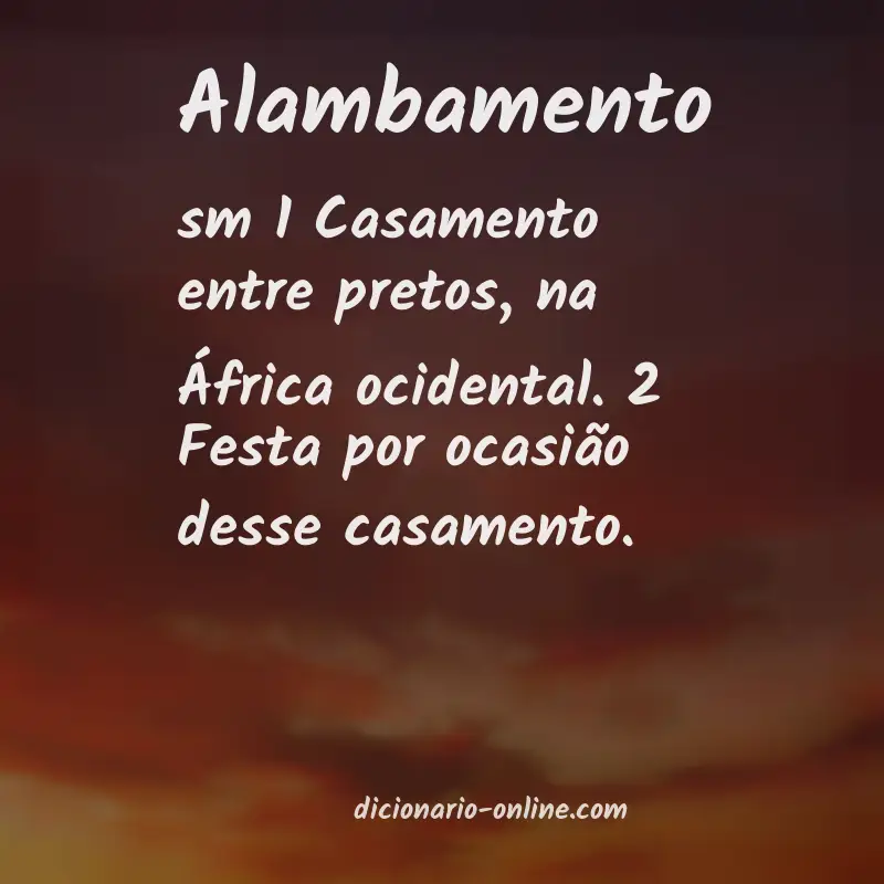 Significado de alambamento