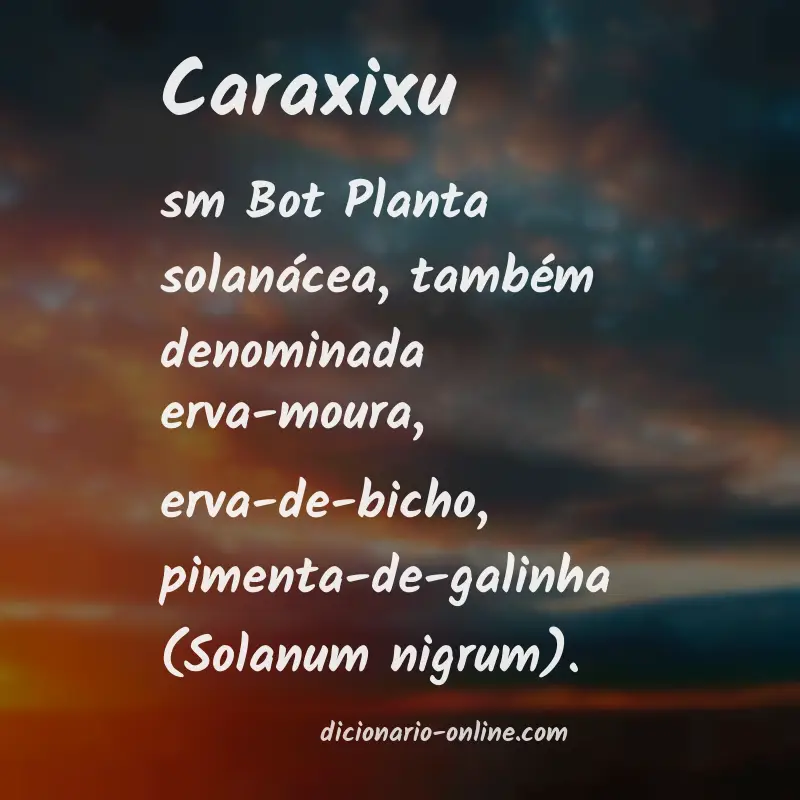 Significado de caraxixu