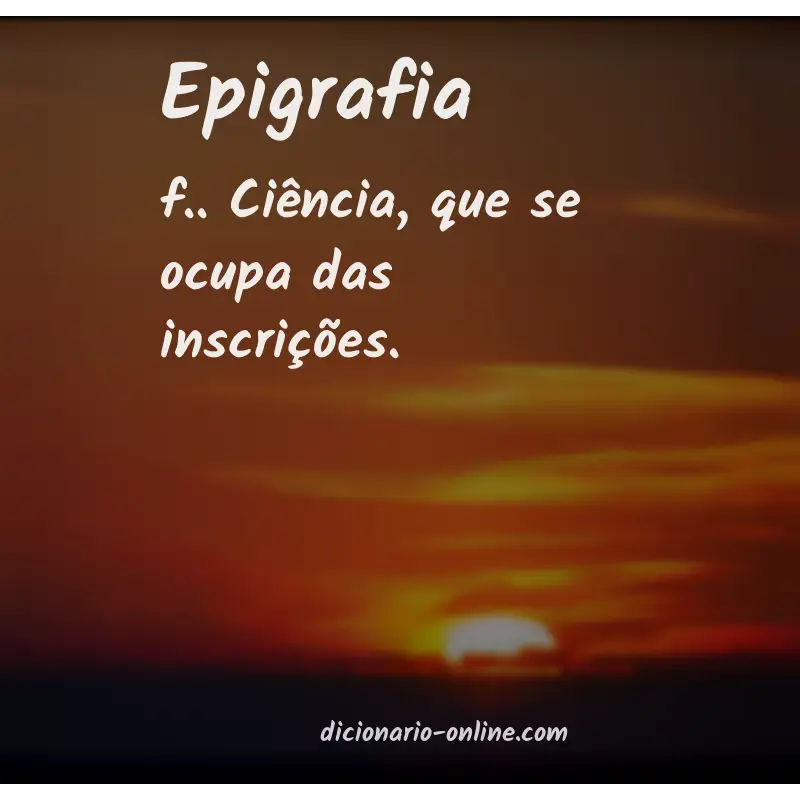 Significado de epigrafia