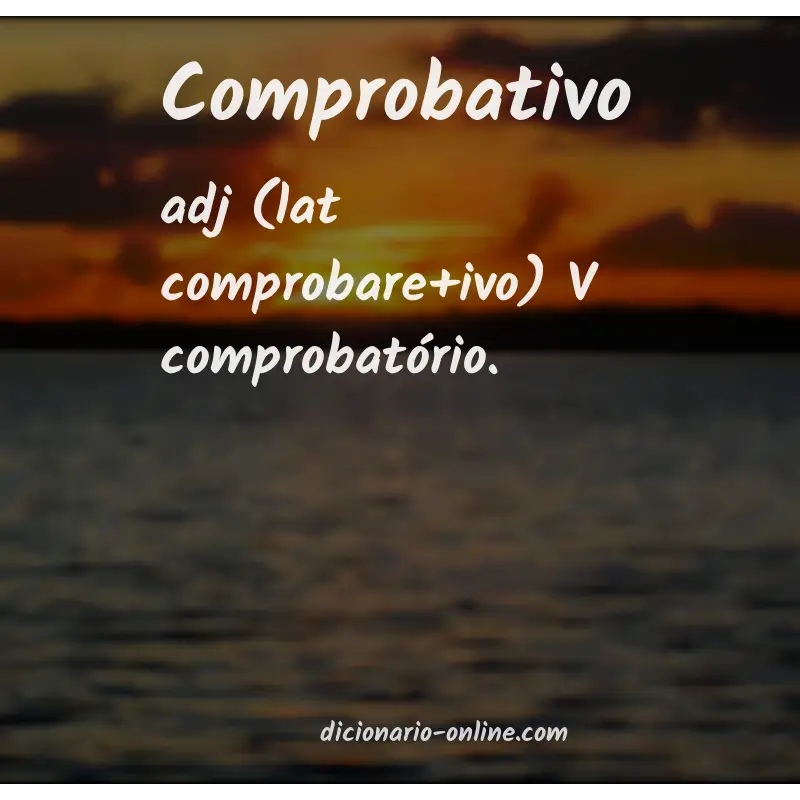 Significado de comprobativo