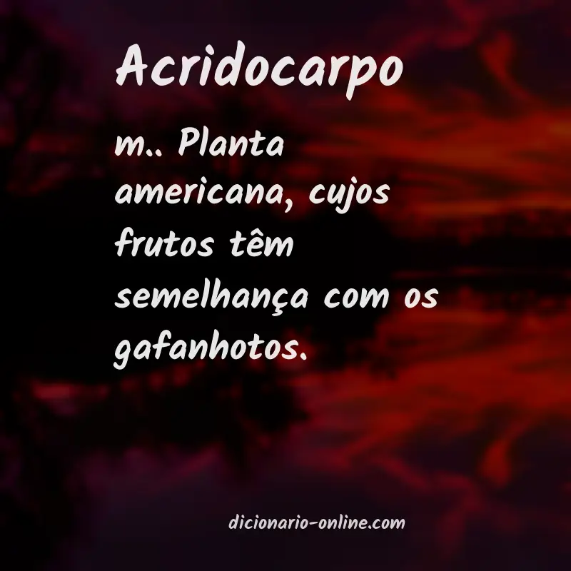 Significado de acridocarpo