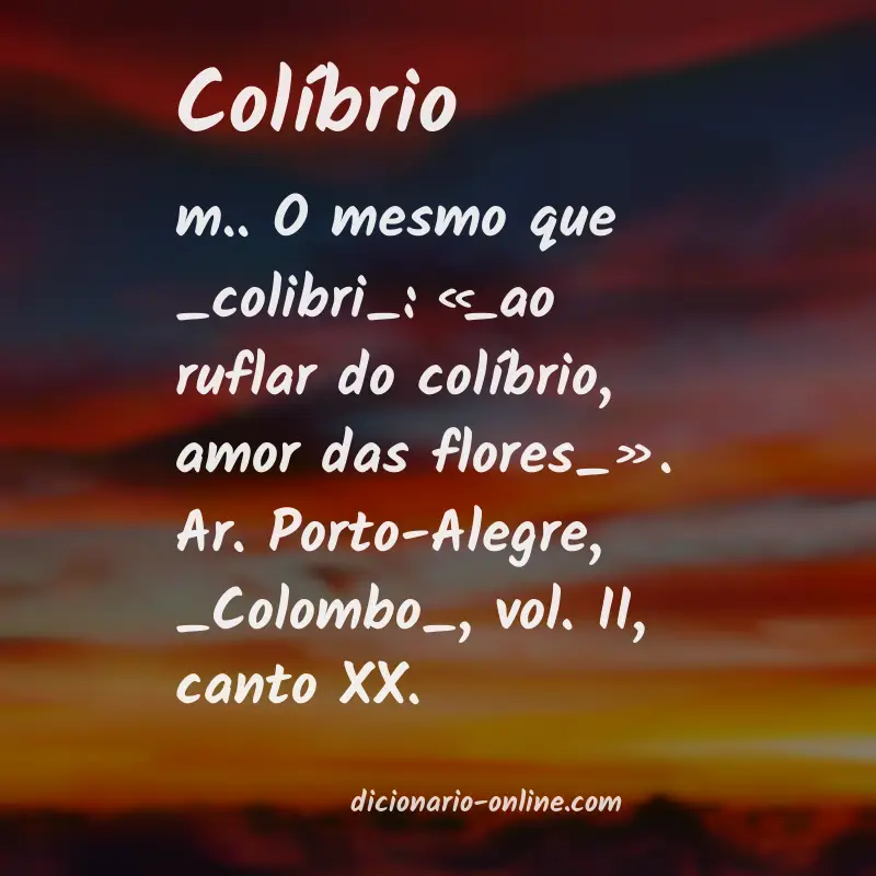 Significado de colíbrio