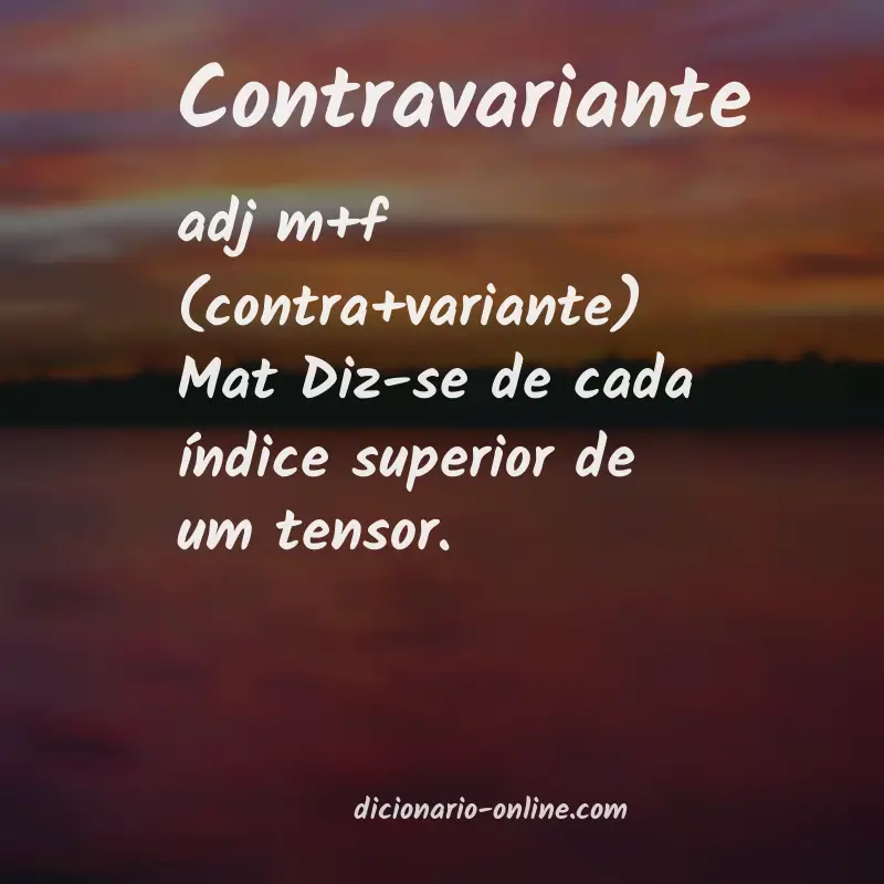 Significado de contravariante
