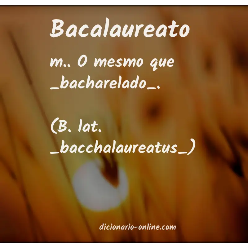 Significado de bacalaureato