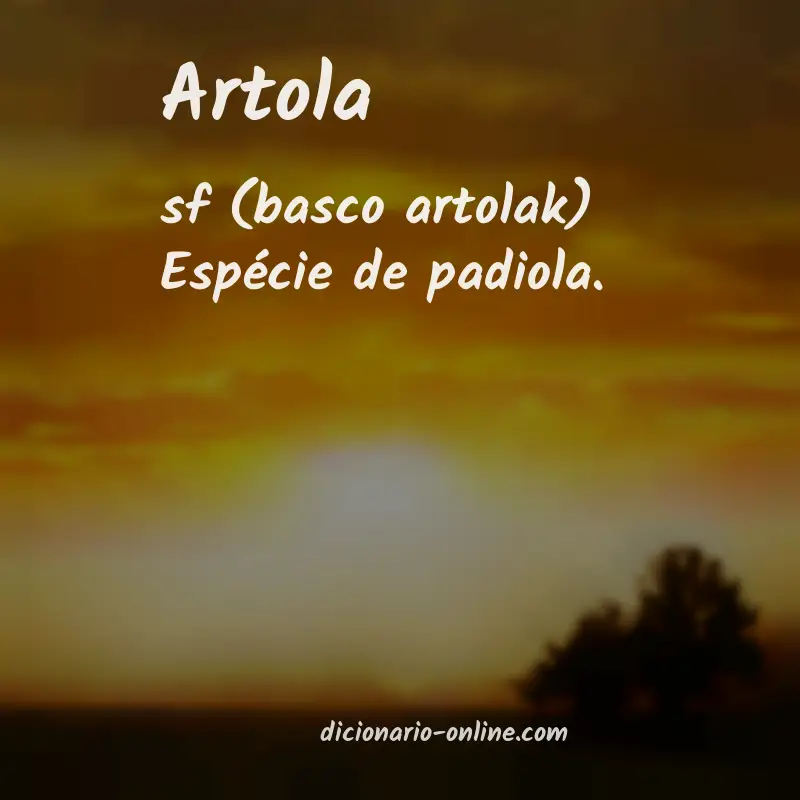 Significado de artola