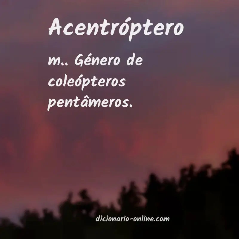 Significado de acentróptero