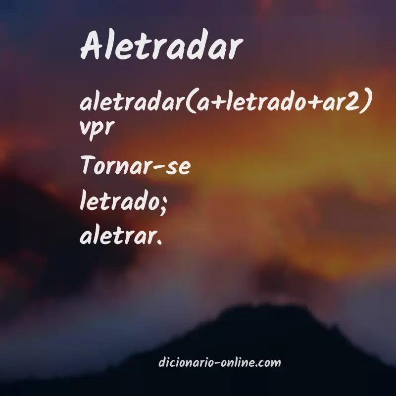 Significado de aletradar