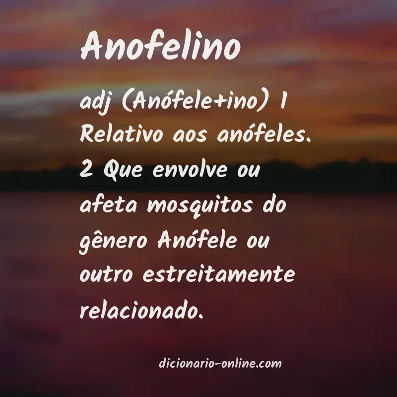 Significado de anofelino