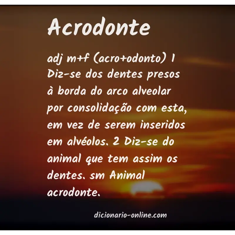 Significado de acrodonte