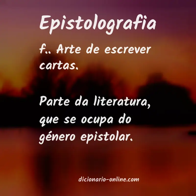 Significado de epistolografia