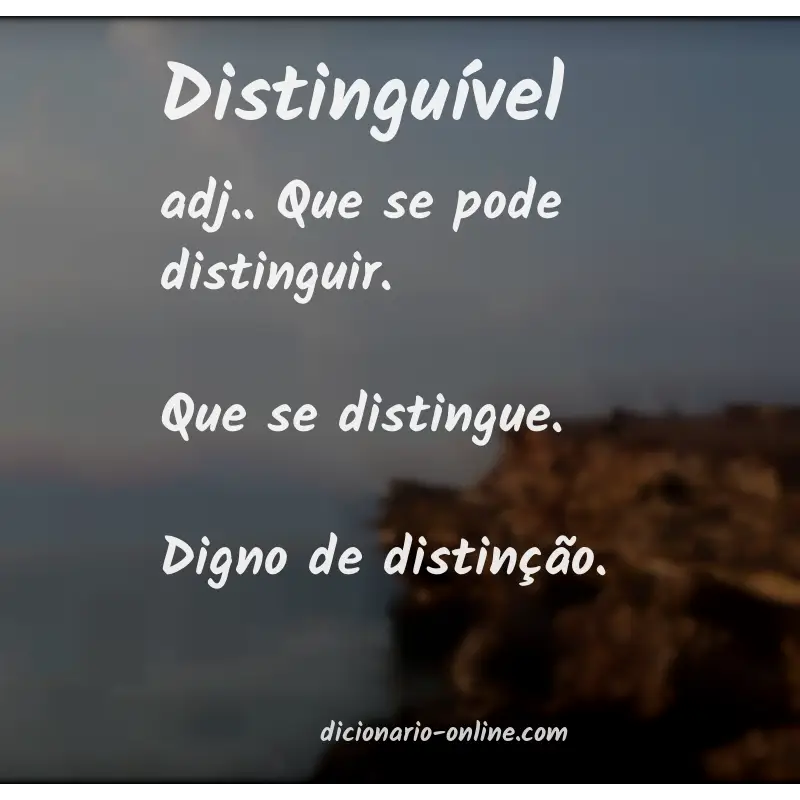 Significado de distinguível
