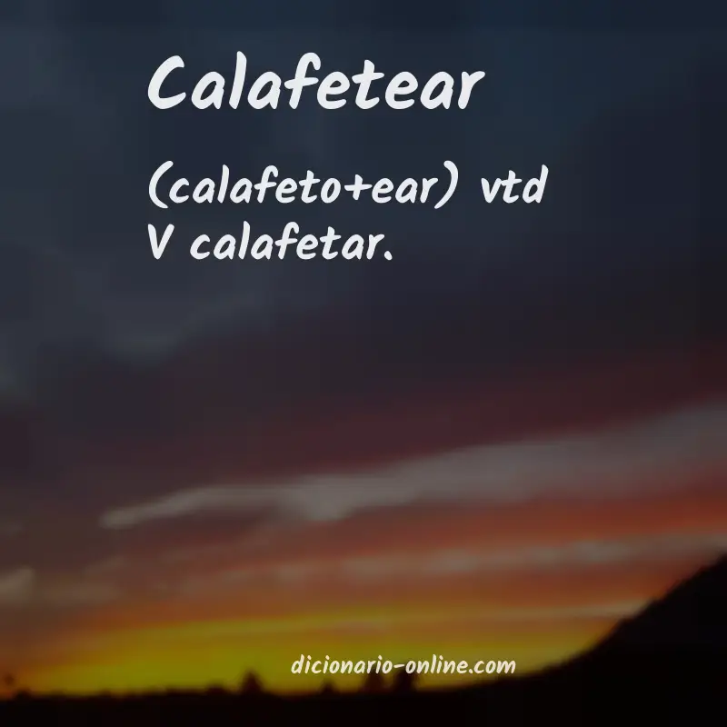 Significado de calafetear