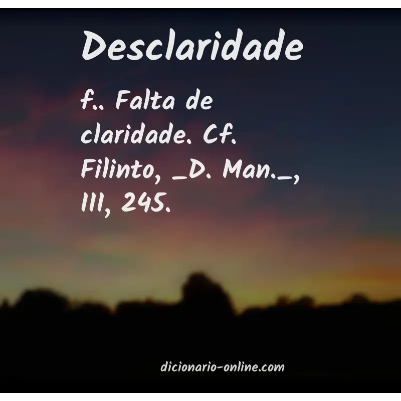 Significado de desclaridade
