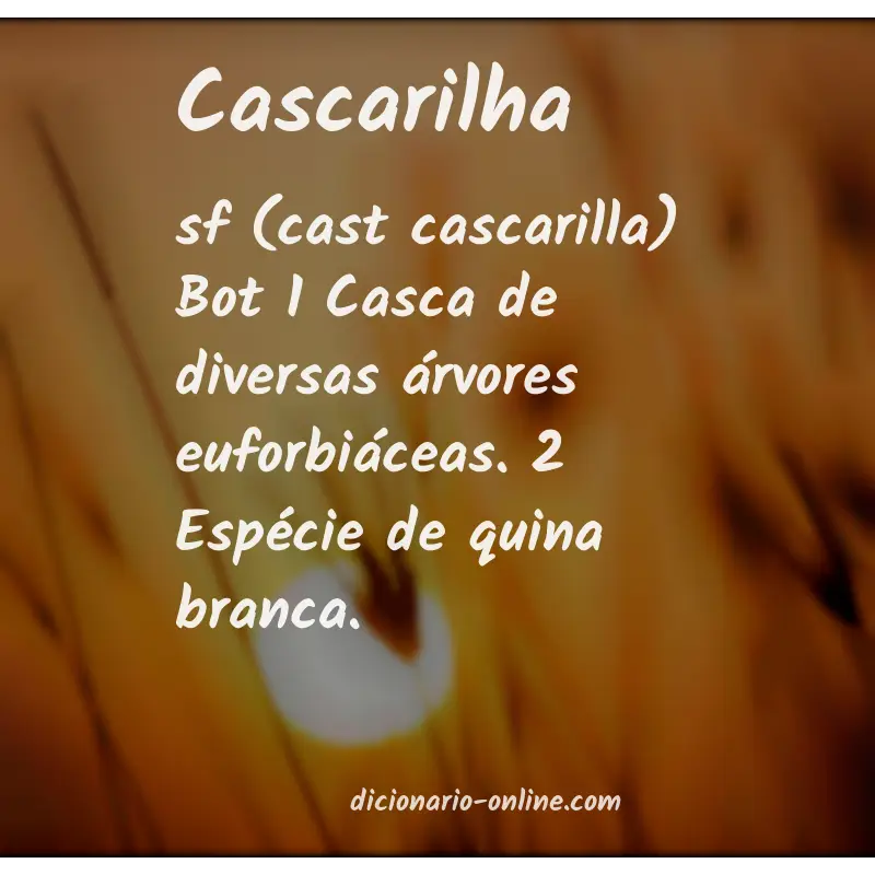 Significado de cascarilha