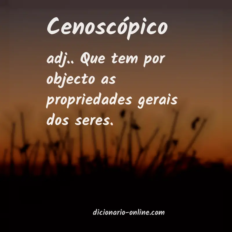 Significado de cenoscópico