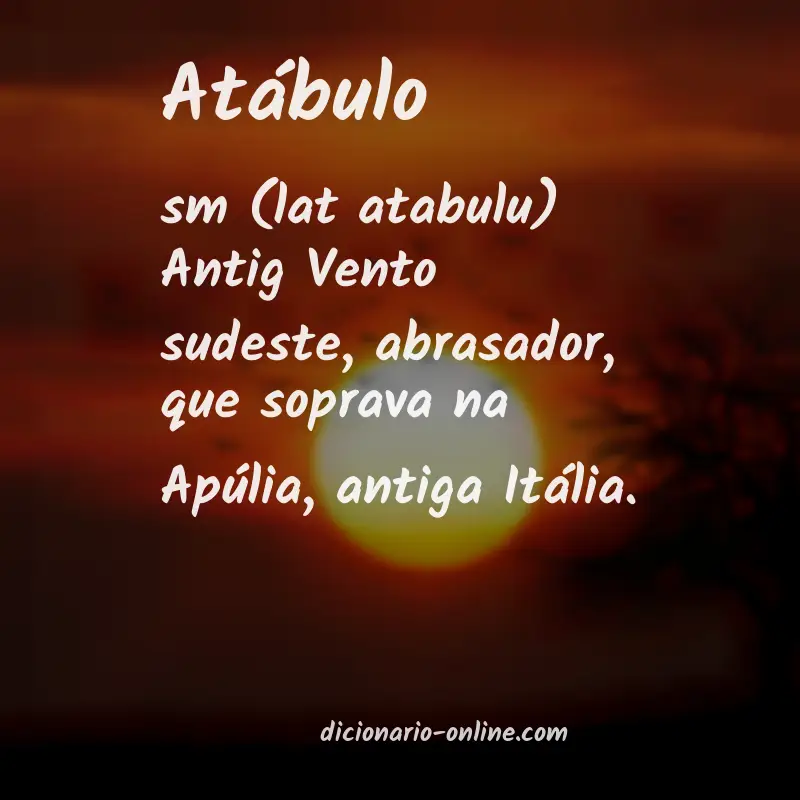 Significado de atábulo