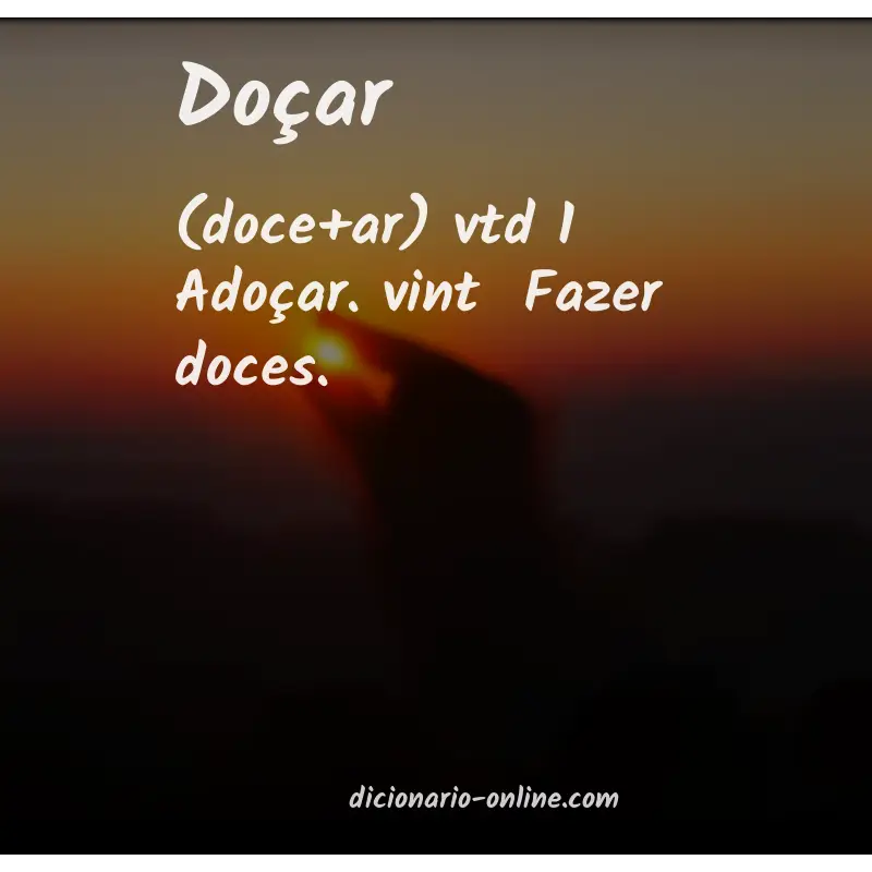 Significado de doçar