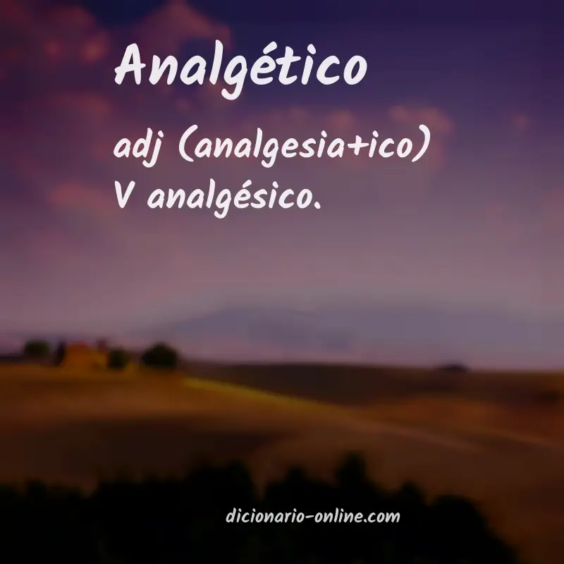 Significado de analgético