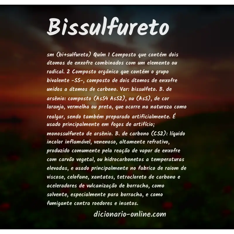 Significado de bissulfureto