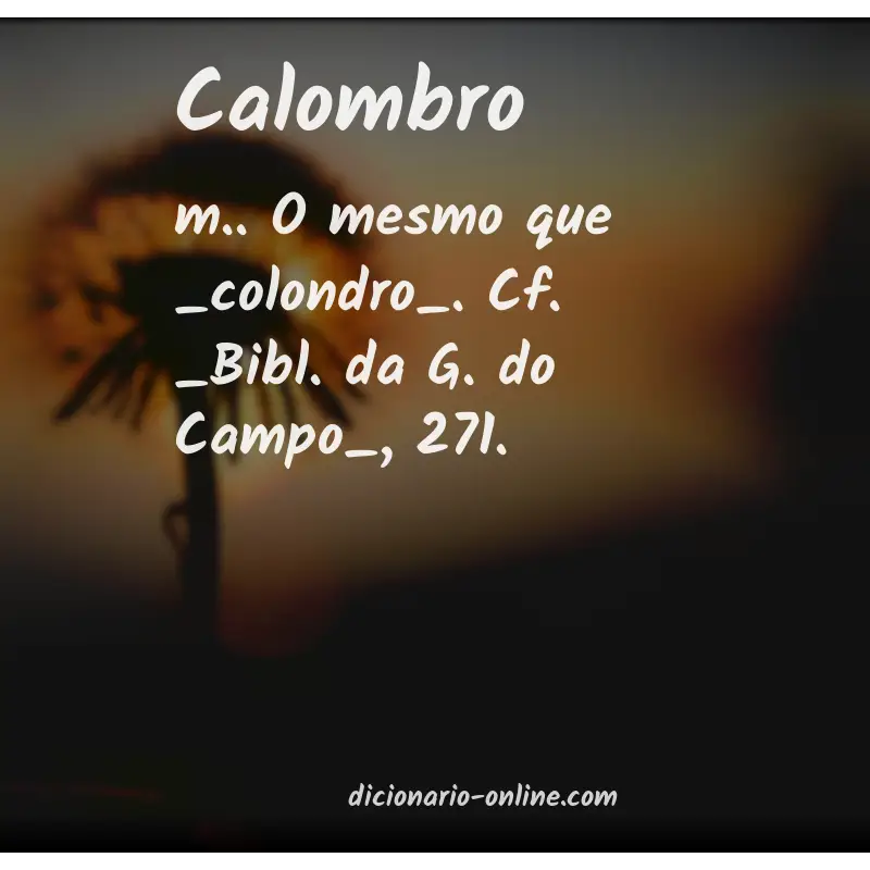 Significado de calombro