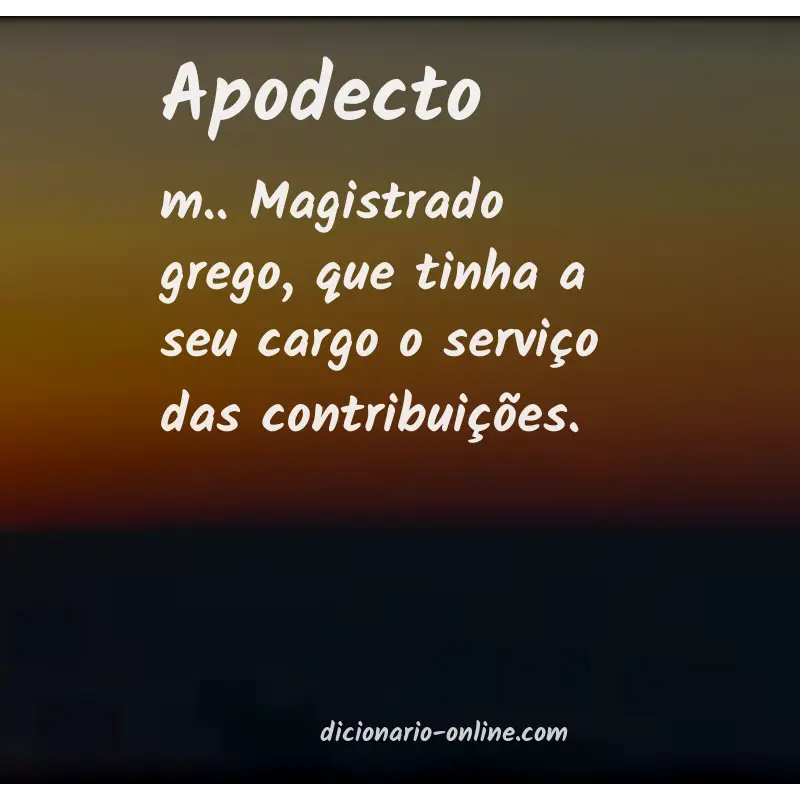 Significado de apodecto