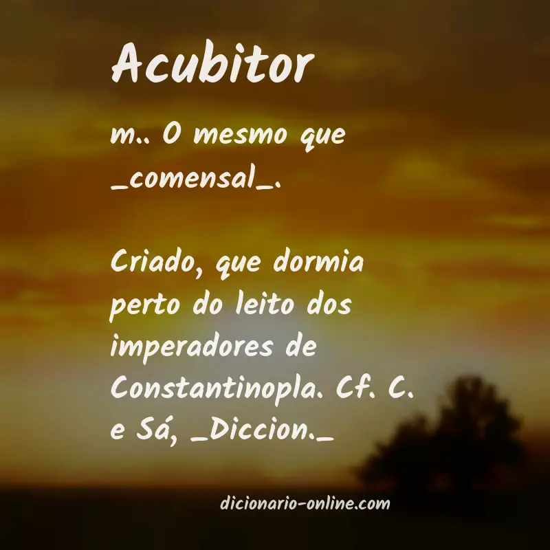 Significado de acubitor