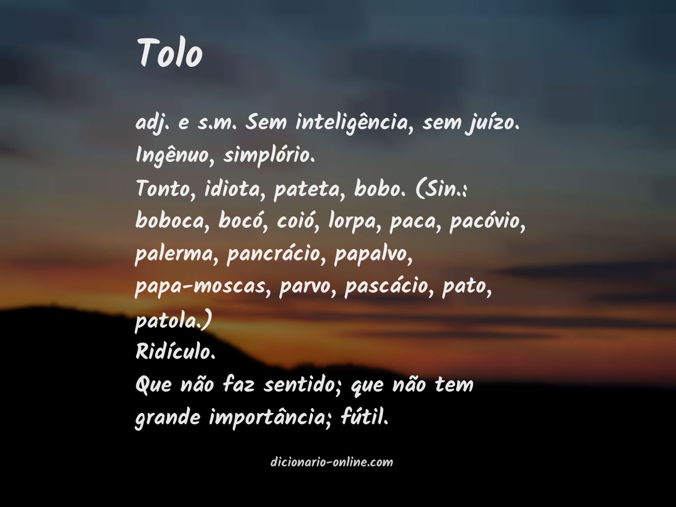 Significado de tolo