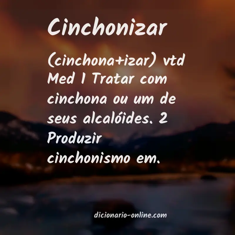 Significado de cinchonizar