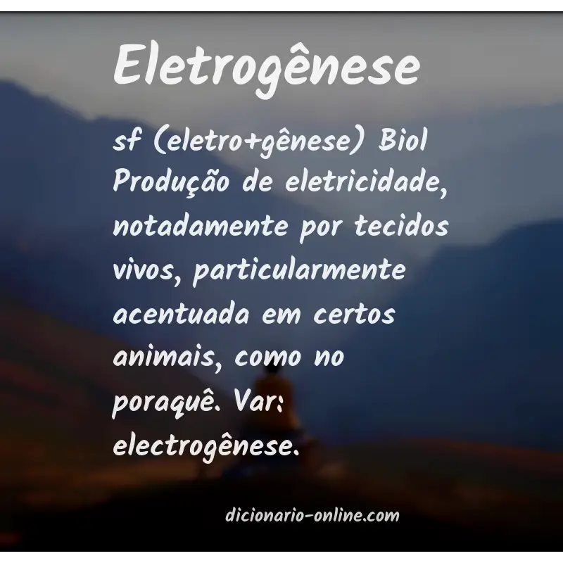 Significado de eletrogênese