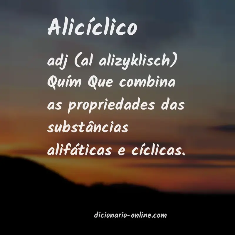 Significado de alicíclico