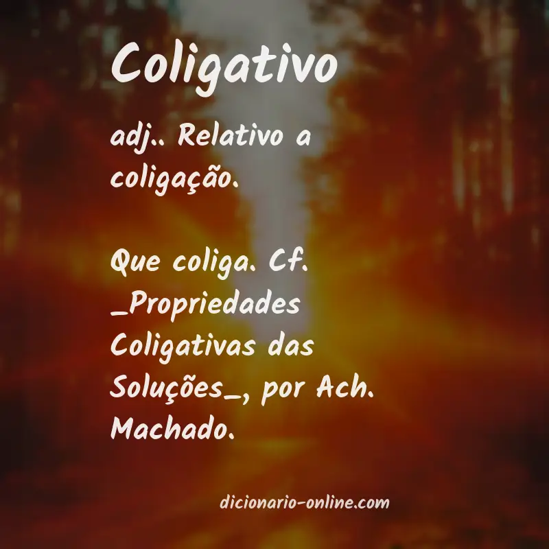 Significado de coligativo