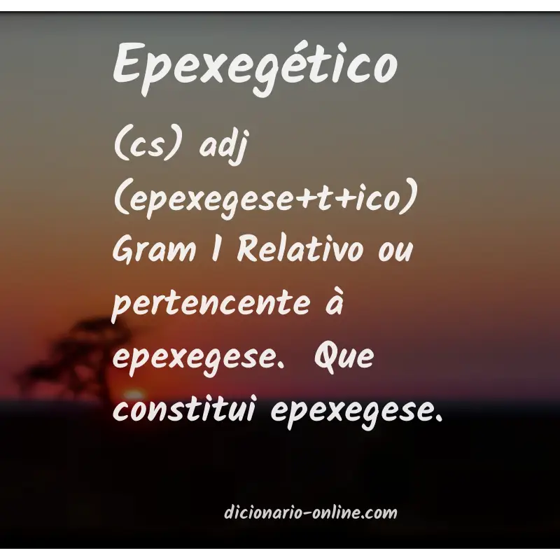 Significado de epexegético