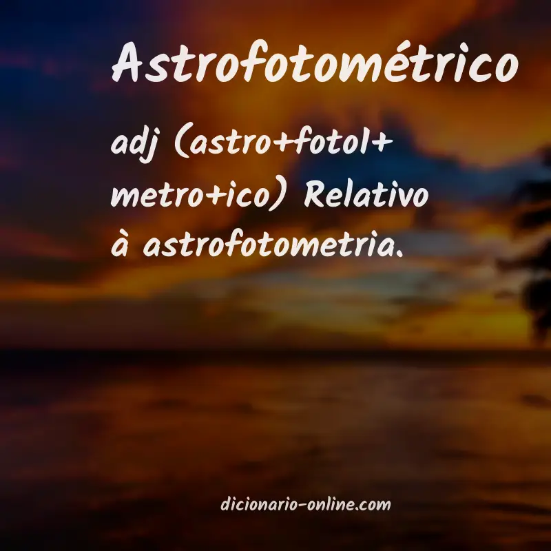 Significado de astrofotométrico