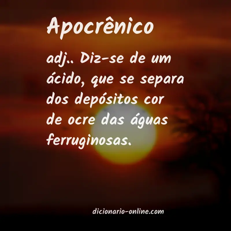 Significado de apocrênico
