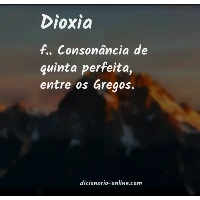Significado de dioxia