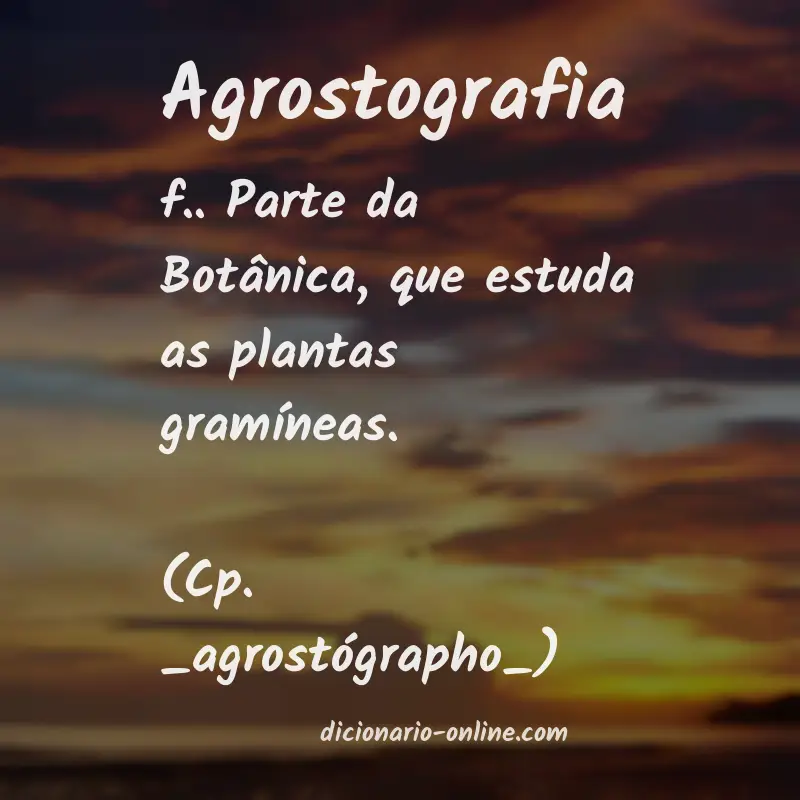 Significado de agrostografia
