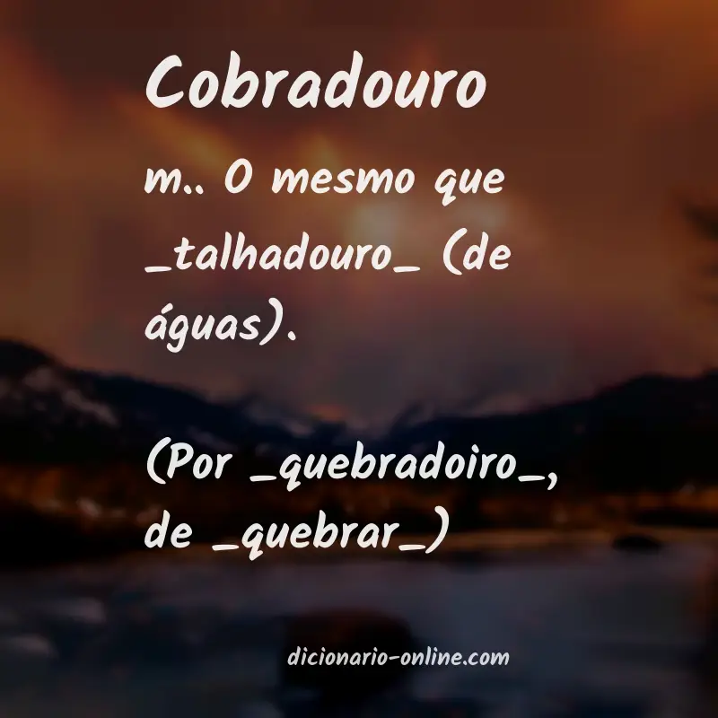 Significado de cobradouro
