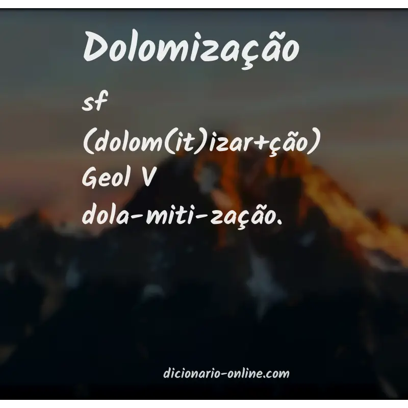 Significado de dolomização