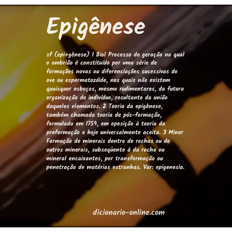 Significado de epigênese