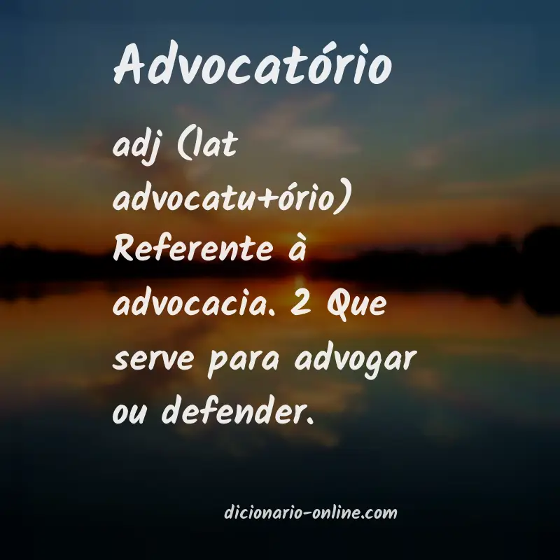 Significado de advocatório