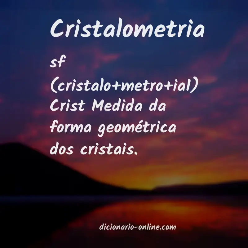 Significado de cristalometria