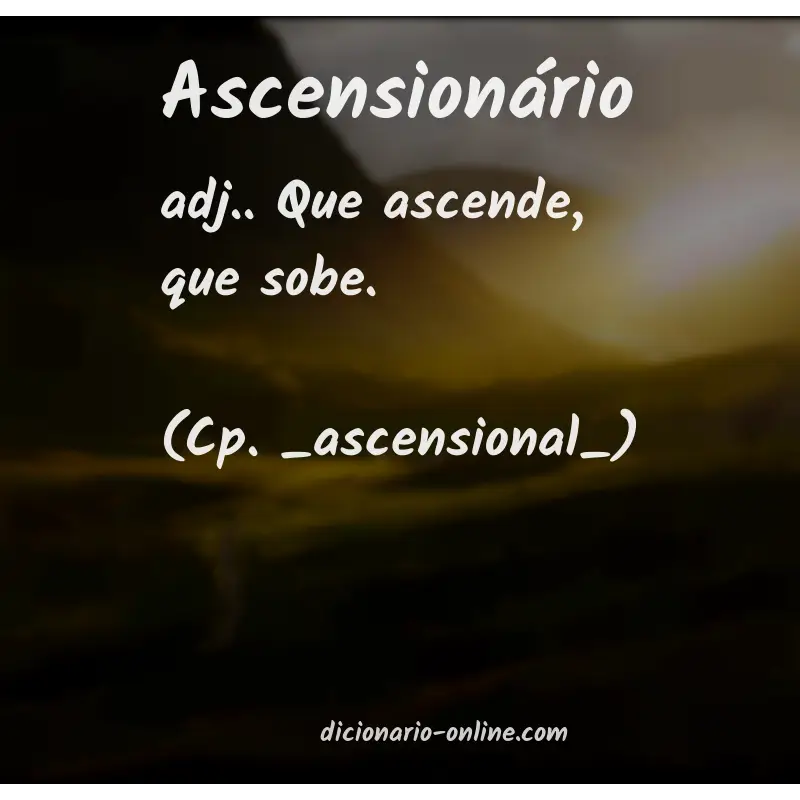 Significado de ascensionário