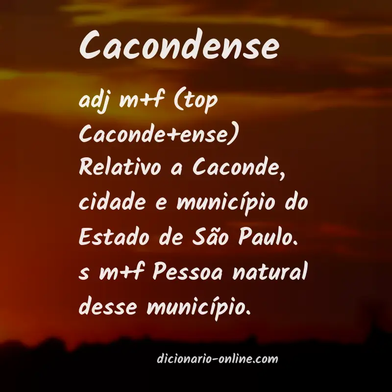 Significado de cacondense