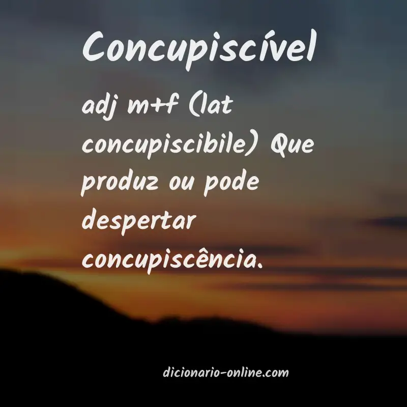 Significado de concupiscível
