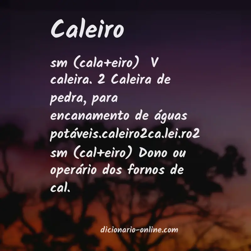 Significado de caleiro