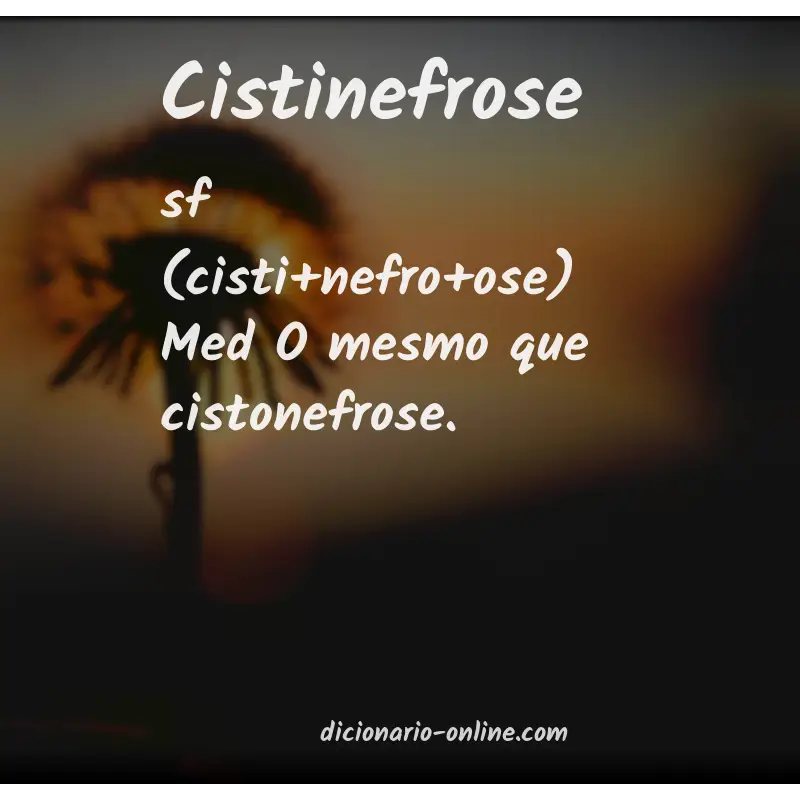 Significado de cistinefrose